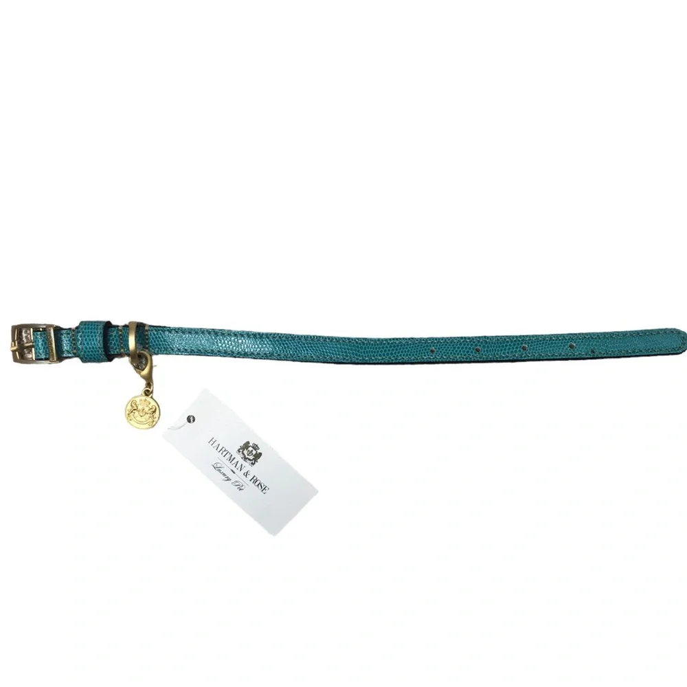 Hartman & Rose Leather luxury Dog Collar Park Avenue Collection Size Small NWT